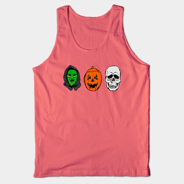 Halloween 3 Season Of The Witch Silver Shamrock Masks Tank Top by Jamie Collins